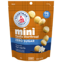 Voortman Bakery Cookies, Zero Sugar, Vanilla Shortbread, Mini, 5 Ounce