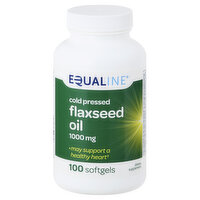 Equaline Flaxseed Oil, Cold Pressed, 1000 mg, Softgels, 100 Each