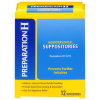 Preparation H Hemorrhoidal Suppositories, 12 Each