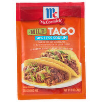 McCormick 30% Less Sodium Mild Taco Seasoning Mix, 1 Ounce