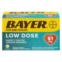 Bayer Aspirin, Low Dose, 81 mg, Coated Tablets, 200 Each