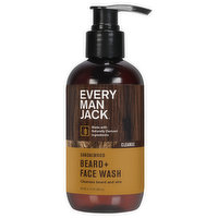 Every Man Jack Beard + Face Wash, Sandalwood, 6.7 Fluid ounce