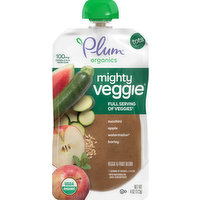 Plum Organics Veggie & Fruit Blend, Zucchini, Apple, Watermelon, Barley, Tots, 4 Ounce