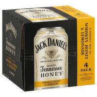 Jack Daniel's Whiskey, Tennesse Honey, 4 Pack, 4 Each