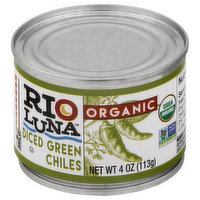 Rio Luna Green Chiles, Organic, Diced, Mild, 4 Ounce
