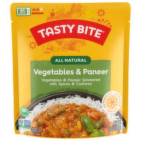 Tasty Bite Vegetable & Paneer, All Natural, Indian, Medium, 10 Ounce