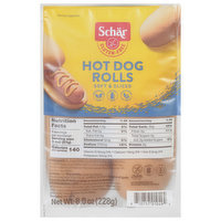 Schar Hot Dog Rolls, Soft & Sliced, 8 Ounce