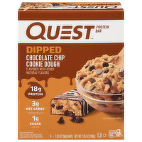 Quest Protein Bar, Chocolate Chip Cookie Dough, Dipped, 4 Each