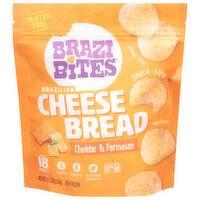 Brazi Bites Cheese Bread, Brazilian, Cheddar & Parmesan, 18 Each