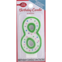 Betty Crocker Birthday Candle, Numeral 8, 3 Inch, 1 Each