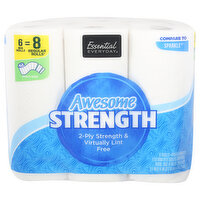 Essential Everyday Pare Towels, Awesome Strength, Big Roll, 2-Ply, 6 Each