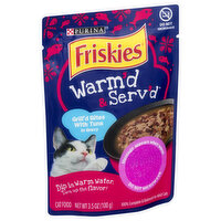 Friskies Friskies Cat Food, Warm'd & Serv'd, Grill'd Bites with Tuna in Gravy, 3.5 Ounce