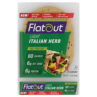 Flatout Flatbreads, Light, Italian Herb, 8 Each