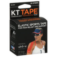 KT Tape Therapeutic Tape, Black, Original, 20 Each