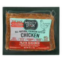 Mighty Spark Ground Chicken, Fajita Seasoned, 16 Ounce