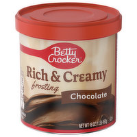 Betty Crocker Frosting, Chocolate, Rich & Creamy, 16 Ounce