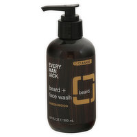 Every Man Jack Beard + Face Wash, Cleanse, Sandalwood, 6.7 Fluid ounce