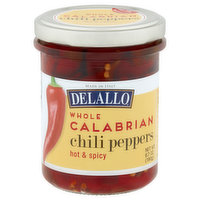 Delallo Chili Peppers, Whole Calabrian, Hot & Spicy, 6.7 Ounce