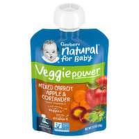 Gerber Natural for Baby Mixed Carrot Apple & Coriander, Veggie Power, Sitter 2nd Foods, 3.5 Ounce