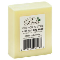 Bela Soap, Pure Natural, with Organic Shea Butter, Wild Honeysuckle, 3.5 Ounce