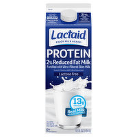 Lactaid Milk, Protein, Reduced Fat, Lactose Free, Protein, 2% Milkfat, 52 Fluid ounce