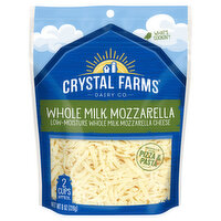 Crystal Farms Cheese, Mozzarella, Low-Moisture, Whole Milk, 8 Ounce