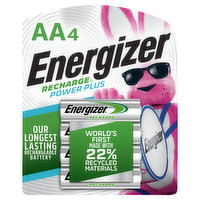 Energizer Recharge Batteries, AA, Power Plus, 4 Pack, 1 Each