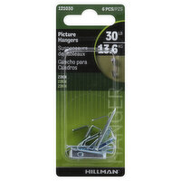 HILLMAN Hangers, Picture, Zinc, 6 Each