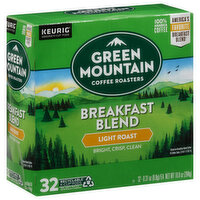 Green Mountain Coffee, 100% Arabica, Light Roast, Breakfast Blend, K-Cup Pods, 32 Each