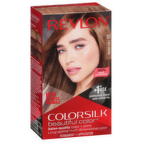 Revlon ColorSilk Beautiful Color Permanent Hair Color, Light Brown 51, 1 Each