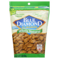 Blue Diamond Almonds, Whole Natural, Value Pack, 16 Ounce