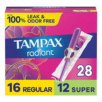 Tampax Radiant Tampax Radiant Tampons, Regular/Super, 28 Ct., 28 Each