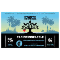 2 Towns Ciderhouse Pacific Pineapple Cider. Unfiltered, Pineapple, 6 Pack, 6 Each