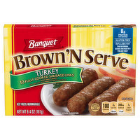 Banquet Sausage Links, Fully Cooked, Turkey, 10 Each