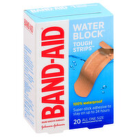 Band Aid Bandages, Water Block, Tough Strips, All One Size, 20 Each