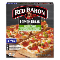 Red Baron Pizzas, French Bread, Singles, Supreme, 2 Pack, 11.6 Ounce