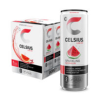 CELSIUS Sparkling Watermelon, Essential Energy Drink, 4 Each