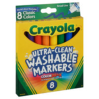 Crayola Washable Markers, Ultra-Clean, Classic Colors, 8 Each