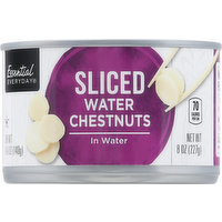 Essential Everyday Water Chestnuts, Sliced, In Water, 8 Ounce
