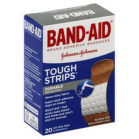 Band-Aid Bandages, Adhesive, Tough Strips, 20 Each