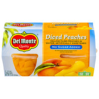 Del Monte Peaches, No Sugar Added, Diced, 4 Each
