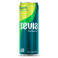 Zevia Soda, Zero Calorie, Ginger Ale, 12 Fluid ounce