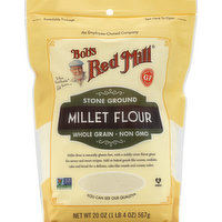 Bobs Red Mill Millet Flour, Stone Ground, 20 Ounce