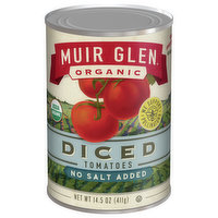 Muir Glen Diced Tomatoes, No Salt Added, 14.5 Ounce