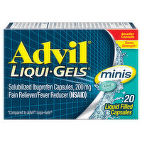 Advil Pain Reliever/Fever Reducer, 200 mg, Minis, Capsules, 20 Each