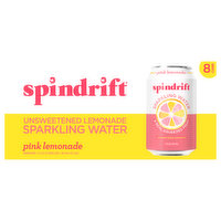 Spindrift Sparkling Water, Pink Lemonade, Unsweetened, 8 Each