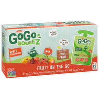 GoGo Squeez Applesauce, Apple Strawberry, Fruit on the Go, 12 Each