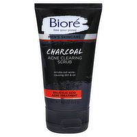 Biore Acne Clearing Scrub, Charcoal, Men's Skincare, 4.5 Ounce