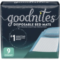 GoodNites Bed Mats, Disposable, 9 Each