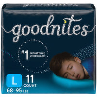 GoodNites Underwear, Nighttime, Large (68-95 lbs), Boys, 11 Each